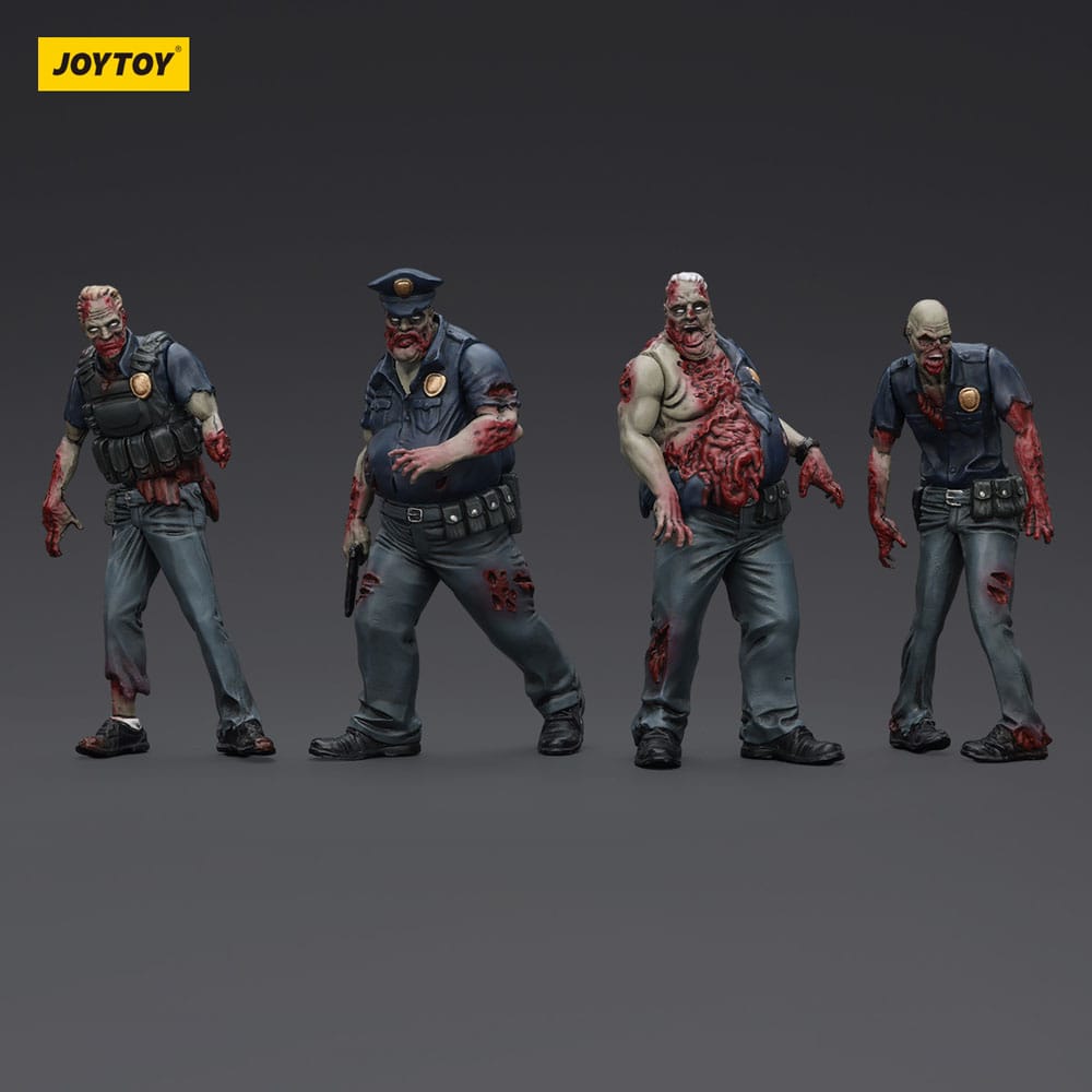 Dark Source Zombie Police (Male) 3.1" Action Figures (4-Pack)
