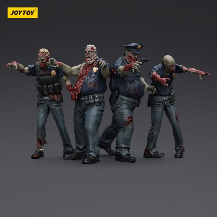 Dark Source Zombie Police (Male) 3.1" Action Figures (4-Pack)