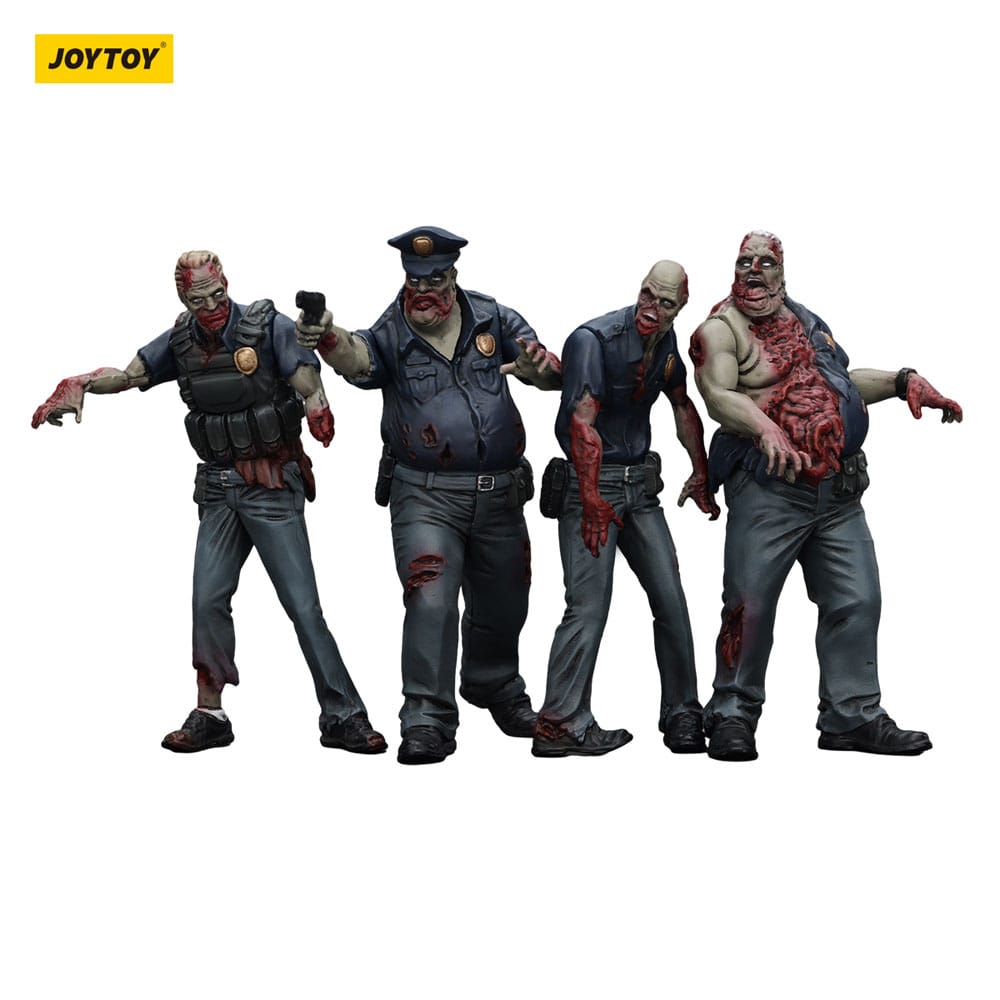 Dark Source Zombie Police (Male) 3.1" Action Figures (4-Pack)