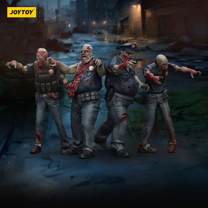 Dark Source Zombie Police (Male) 3.1" Action Figures (4-Pack)