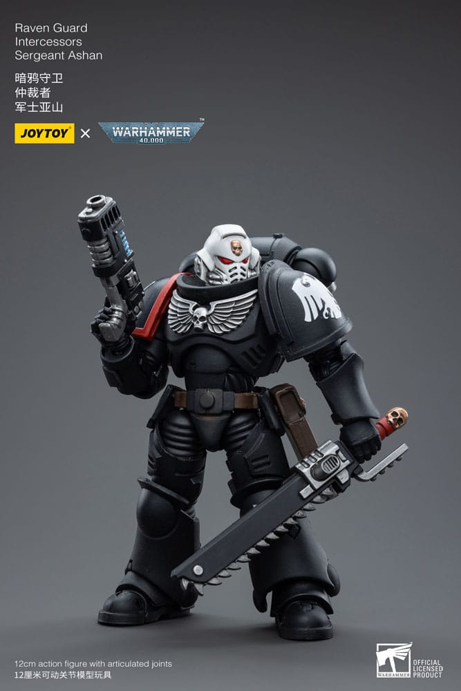 Warhammer 40K 1/18 Scale Raven Guard Intercessors Sergeant Ashan, close-up detail