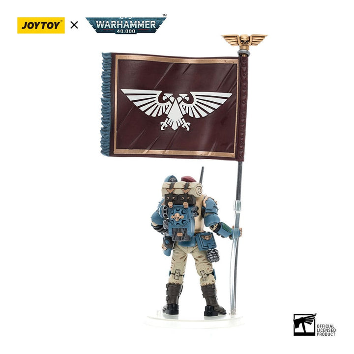 JoyToy Banner Bearer 55th Kappic Eagles Warhammer 40K Astra Militarum Tempestus Scions 1/18 Scale Action Figure