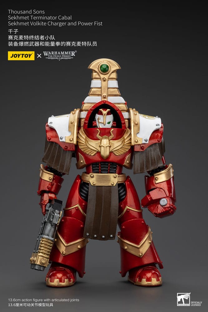 Warhammer Thousand Sons Sekhmet Terminator Cabal Sekhmet with Volkite Charger and Power Fist The Horus Heresy Action Figure 14 cm