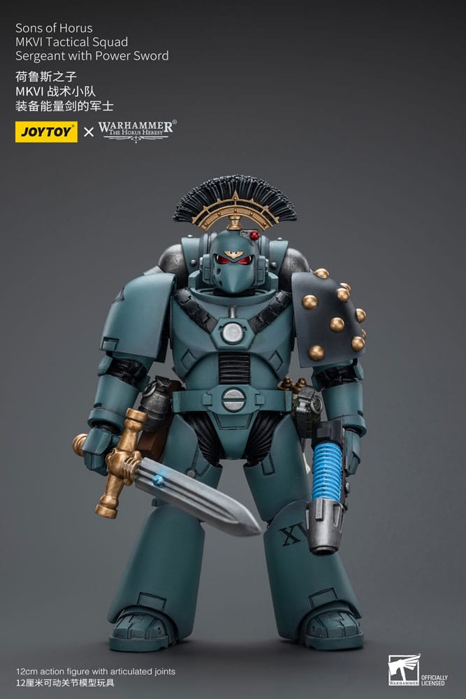 Warhammer Horus Heresy Sons of Horus MKVI Sergeant Power Sword Action Figure 1 18