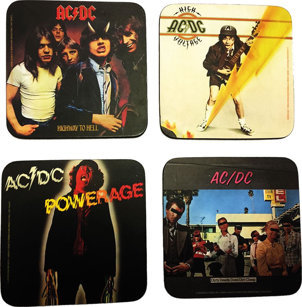 AC DC Coaster Pack 4 Pieces