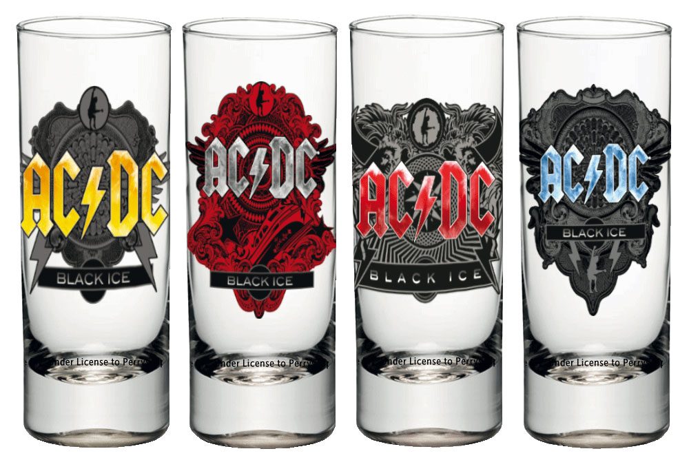 AC DC Black Ice Shotglass 4 Pack