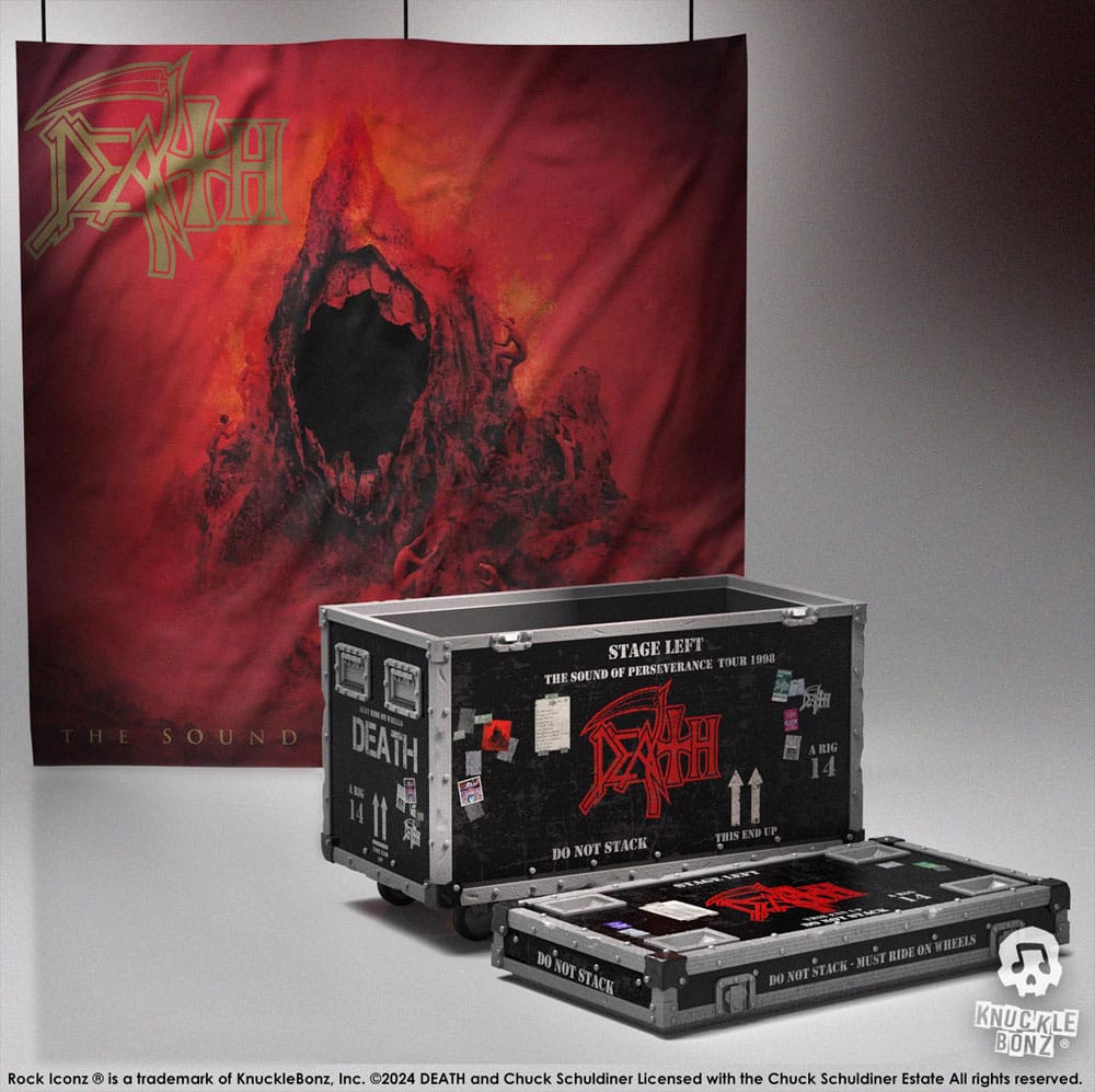 Death Road Case Statue Stage Backdrop Set Sound of Perseverance Tour 1998 Rock Ikonz On Tour