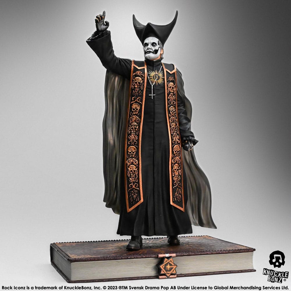 Ghost Papa Emeritus IV Black Robes Rock Iconz Statue 1 9 Scale 22cm