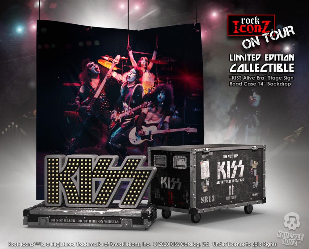Kiss Road Case Statue Stage Backdrop Set Alive Tour Rock Iconz On Tour