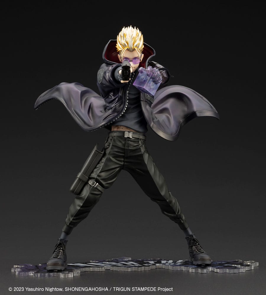 Trigun Stampede Vash the Stampede Gunman in Black ARTFXJ Statue 1 8 22 cm