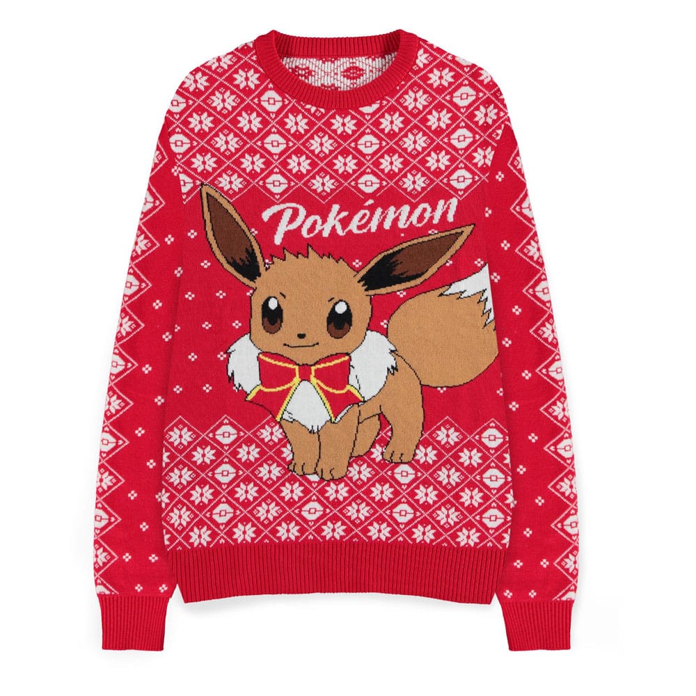Pokémon Eevee Christmas Jumper Sweatshirt Size S