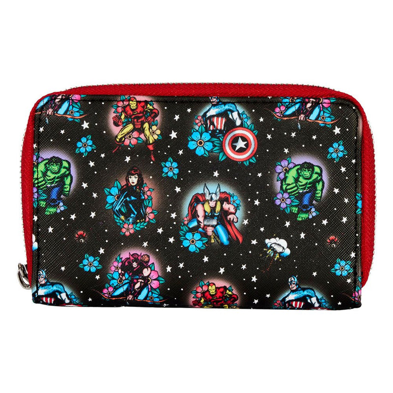 Loungefly Marvel Avengers Tattoo Zip Around Wallet, alternate view
