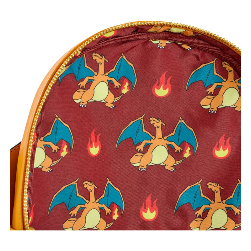Loungefly Charizard Pokemon Cosplay Mini Backpack, close-up detail