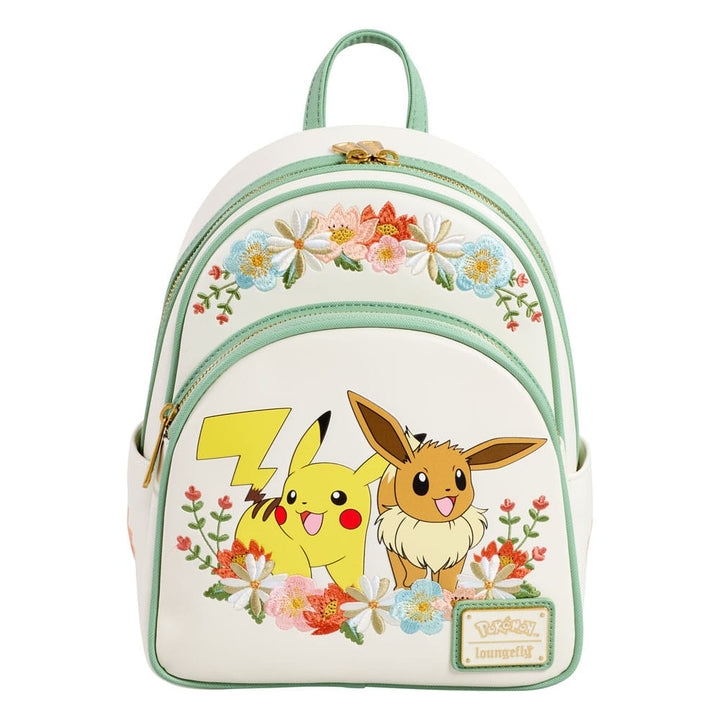 Pikachu & Eevee Floral Pokemon Loungefly Mini Backpack