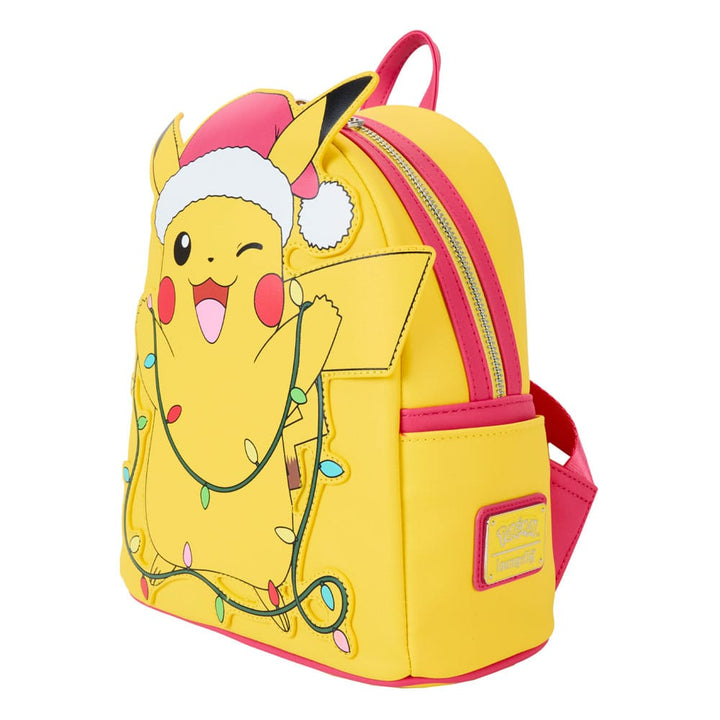 Loungefly Pokémon Santa Pikachu Christmas Lights Light Up Mini Backpack