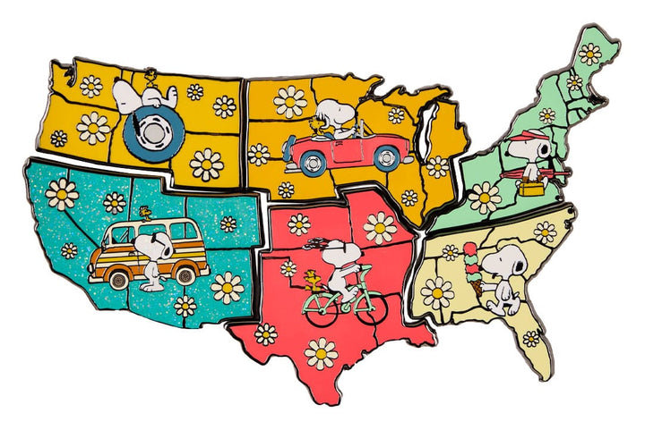 Peanuts Loungefly Snoopy Map Enamel Pins Blind Box Assortment
