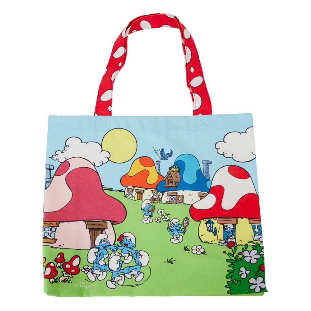Loungefly The Smurfs Village Life Canvas Tote Bag