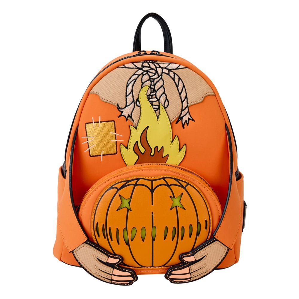 Trick 'R Treat Flaming Pumpkin Head Sam Loungefly Light Up Glow Mini Backpack