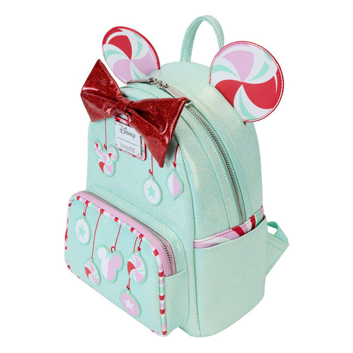 Loungefly Disney Minnie Holiday Peppermint Ornaments Mini Backpack