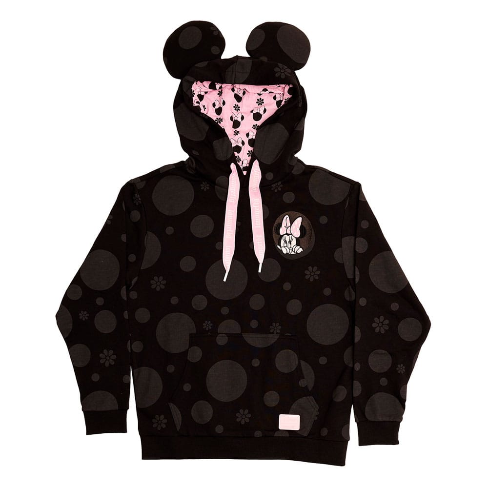 Disney Minnie Mouse Rocks the Dots Florals Unisex Hoodie Sweater by Loungefly Size M