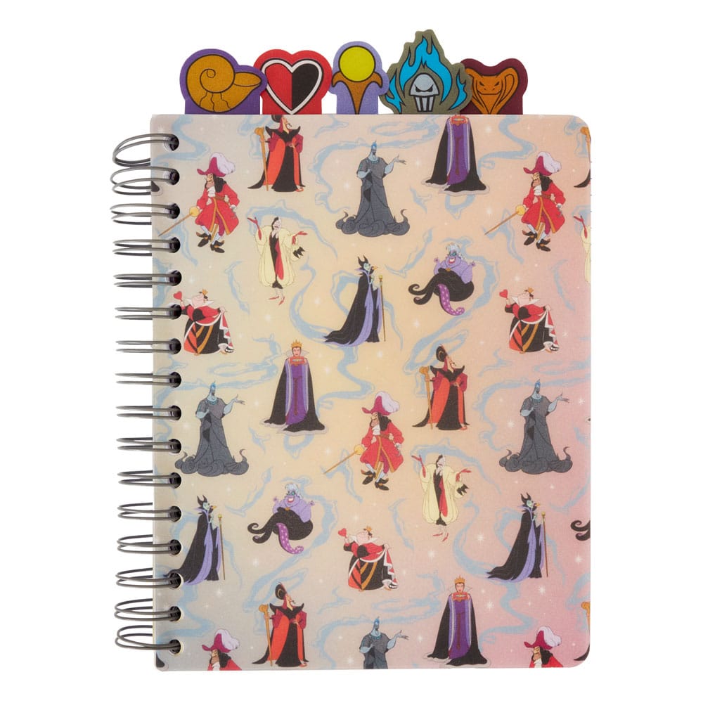 Disney Villains Iridescent All-Over Print Stationery Spiral Tab Loungefly Journal