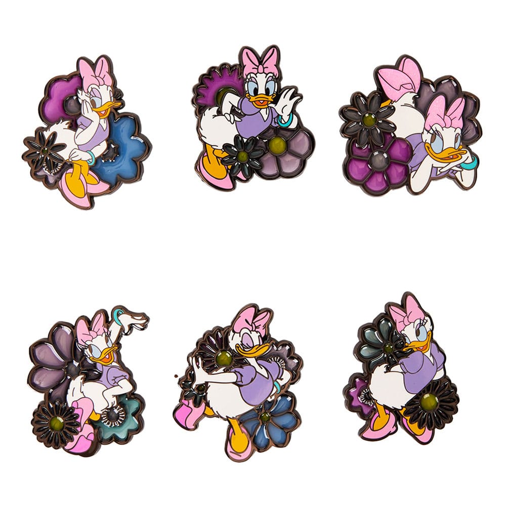 Disney Daisy Duck 85th Anniversary Blind Box Enamel Pins by Loungefly Assortment 12 Pieces