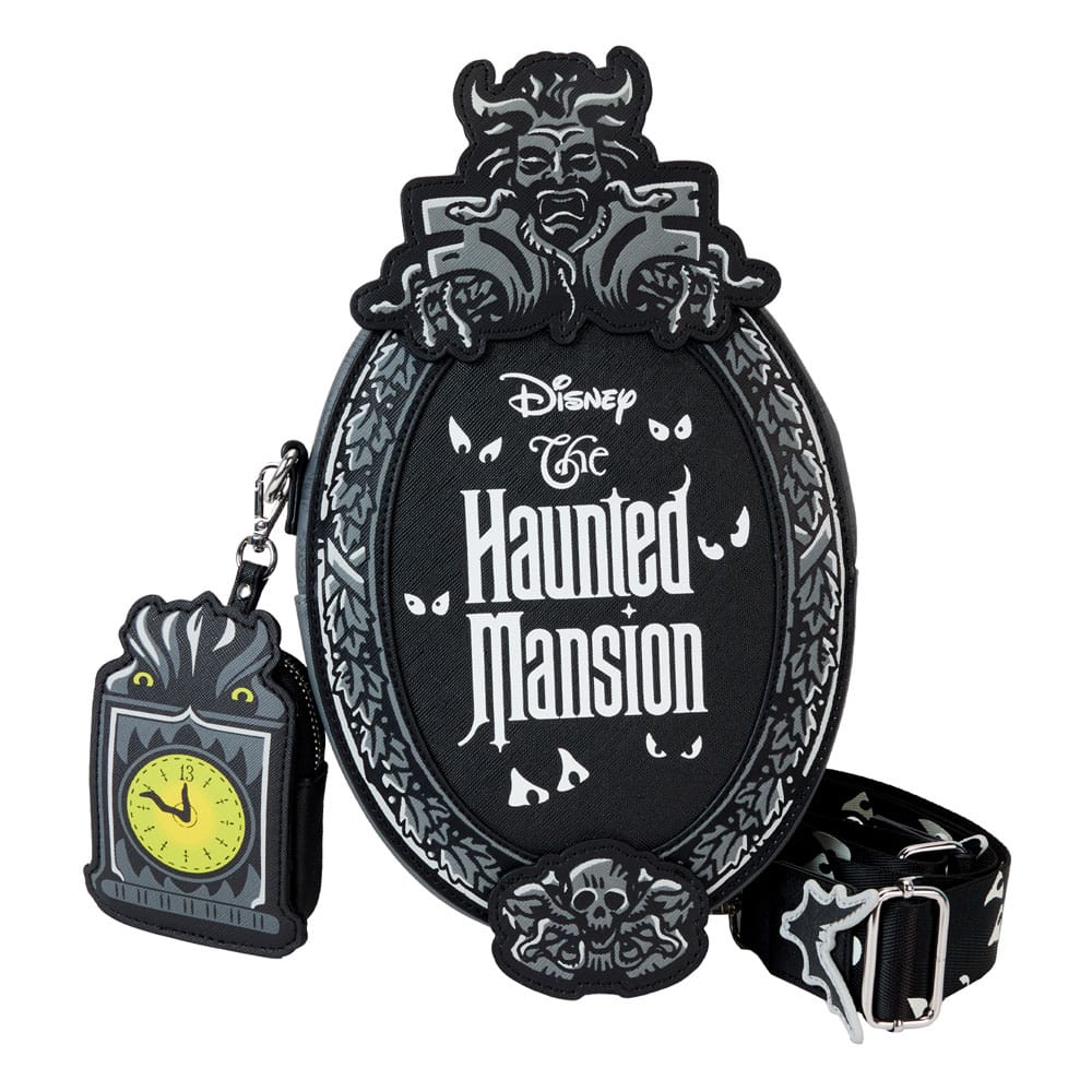 The Haunted Mansion Plaque Loungefly Glow Crossbody Bag With Coin Bag