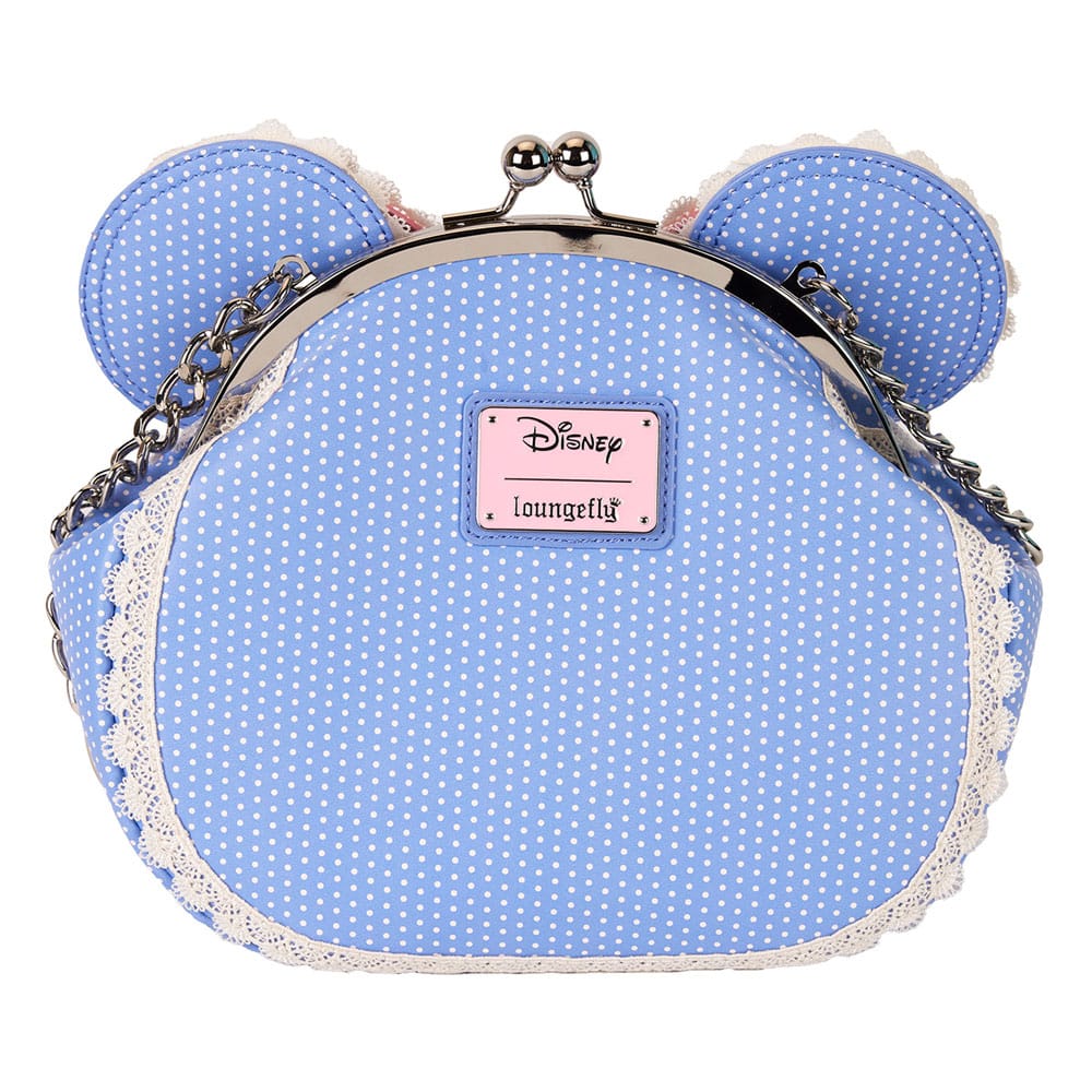 Disney Loungefly Minnie Mouse Floral and Lace Kisslock Crossbody Bag