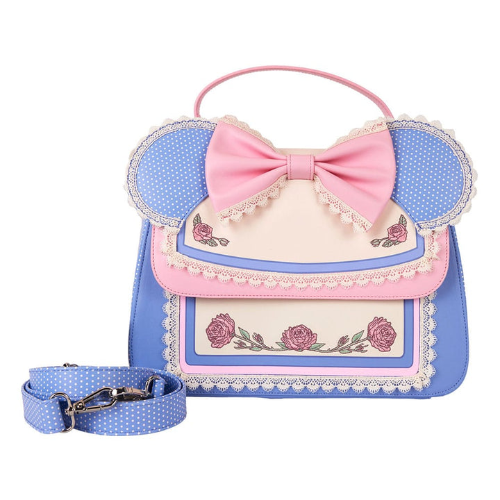 Disney Loungefly Minnie Mouse Floral and Lace Ears Crossbody Bag