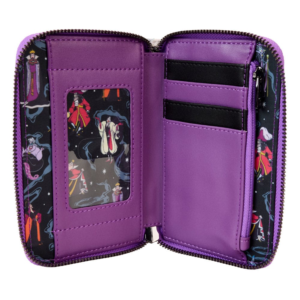 Disney Villains Iridescent All-Over Print Zip Around Loungefly Wallet