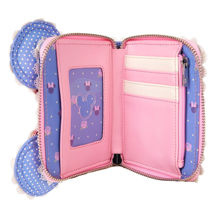 Disney Loungefly Minnie Mouse Floral and Lace Ears Wallet