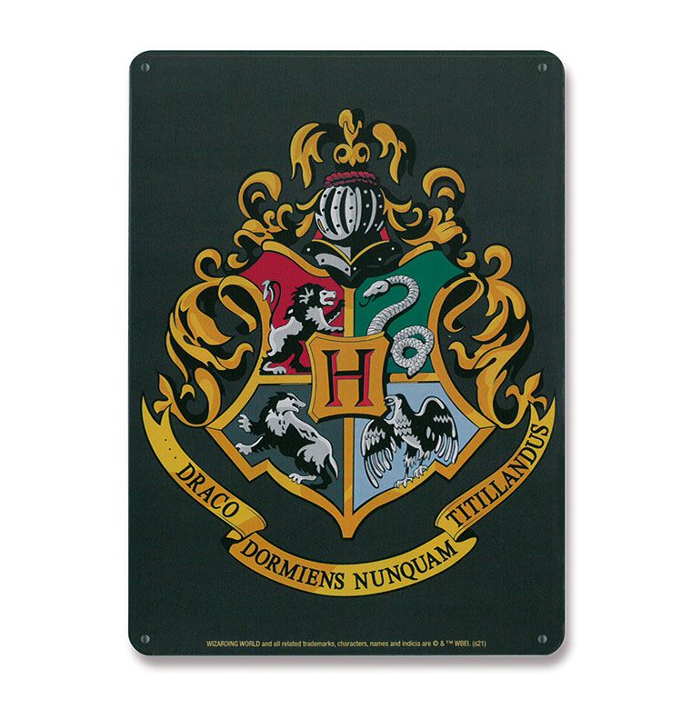 Harry Potter Hogwarts Logo Tin Sign 15 by 21 cm