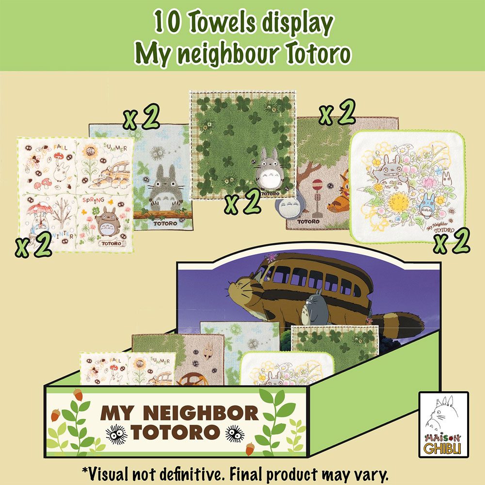 Studio Ghibli Totoro My Neighbor Totoro Mini Towels 25 x 25 cm Display 10 Pack