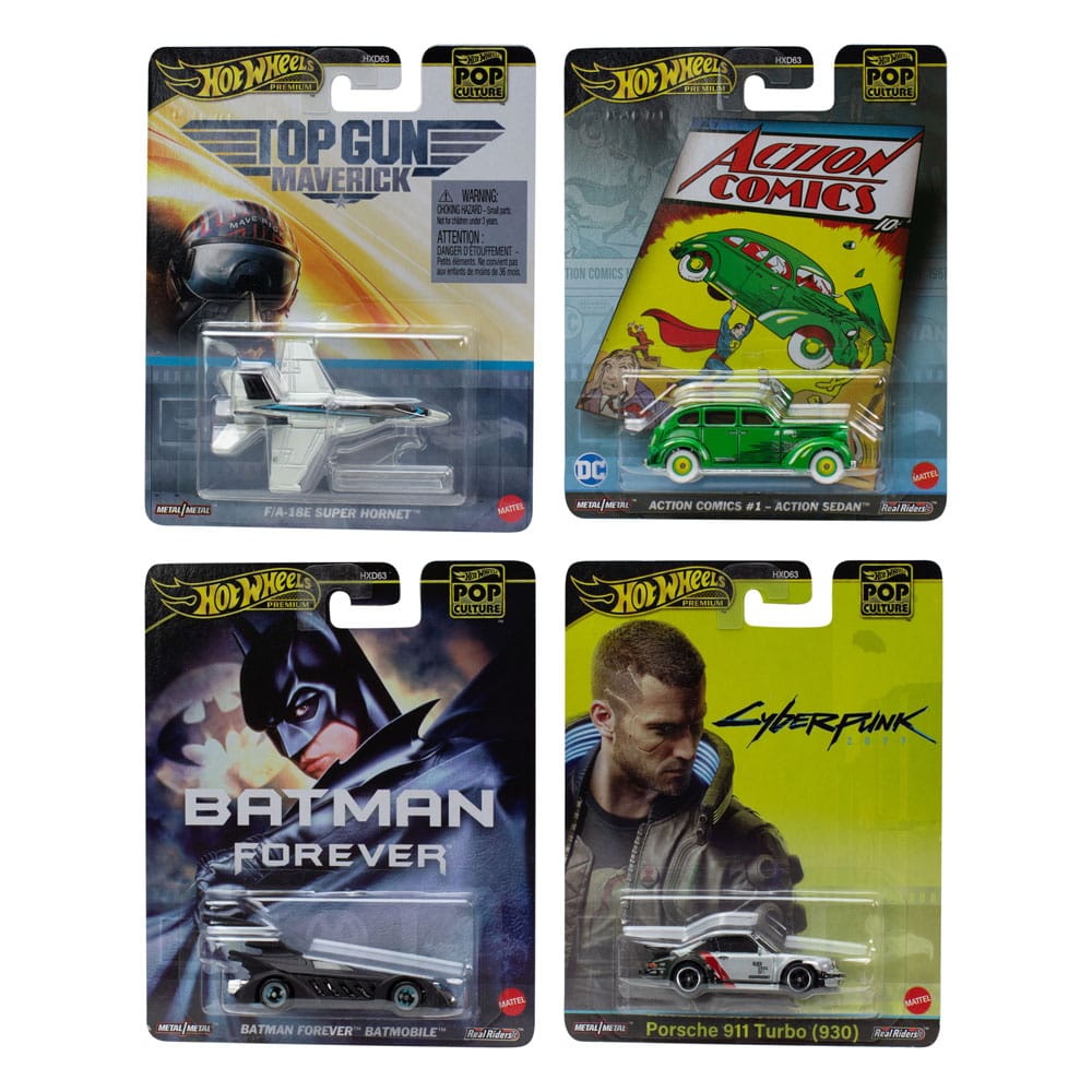Hot Wheels Premium Diecast Vehicles 1 64 Pop Culture 979F Assortment 10 POP! Vinyl Figure