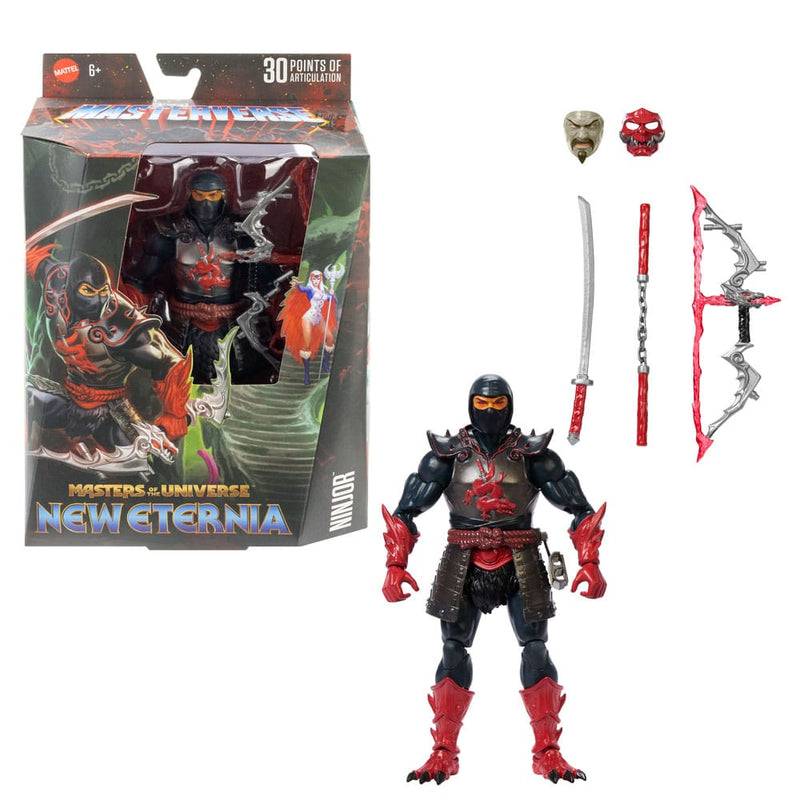 Ninjor New Etheria Core Action Figure 18 cm by Masters of the Universe, in display