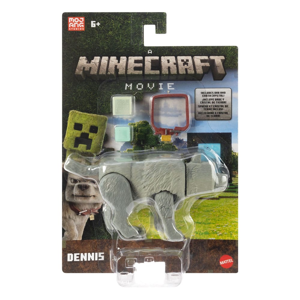 A Minecraft Movie Dennis The Wolf 3.25" Action Figure & Accessories