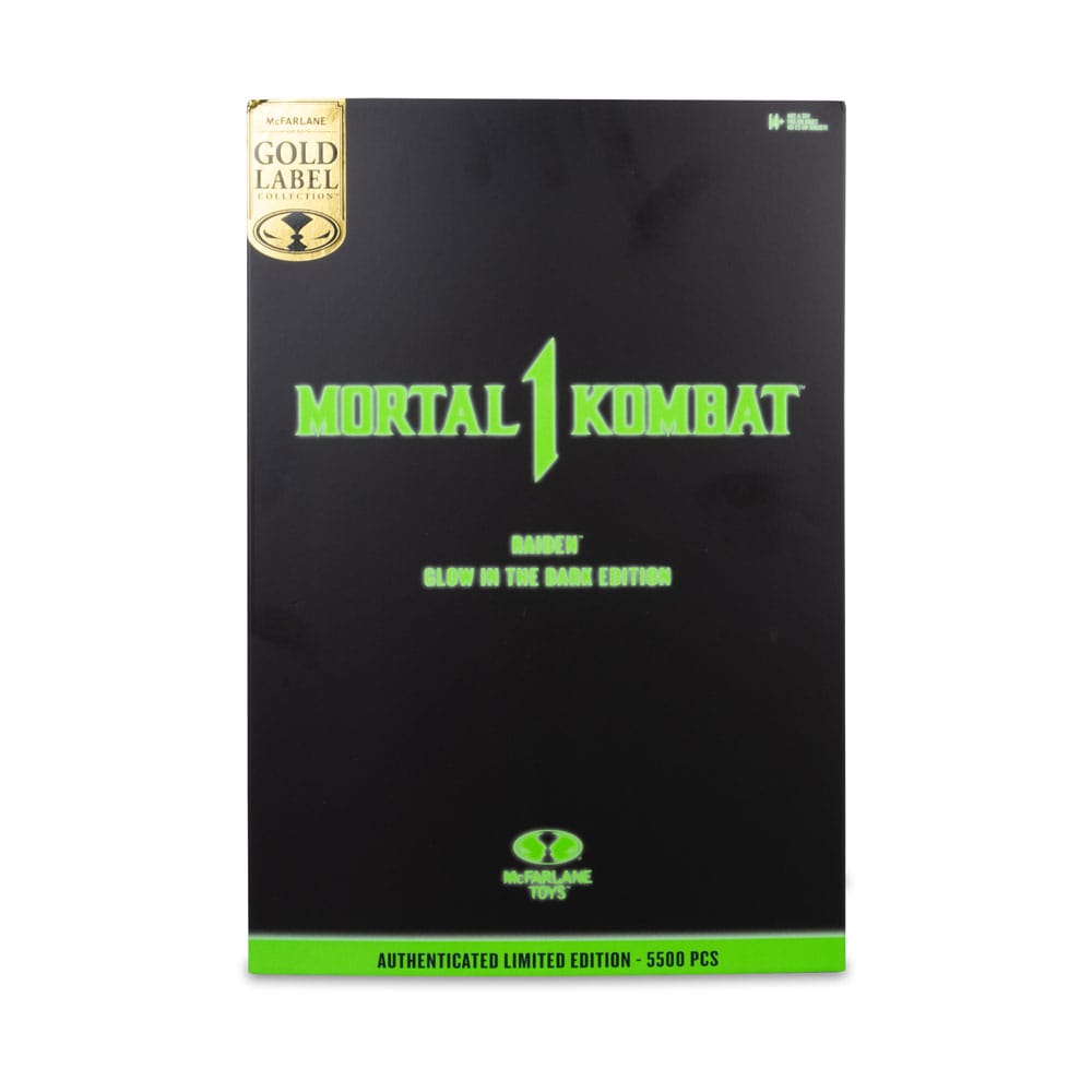 Mortal Kombat Raiden Glow in the Dark Gold Label Action Figure 18 cm
