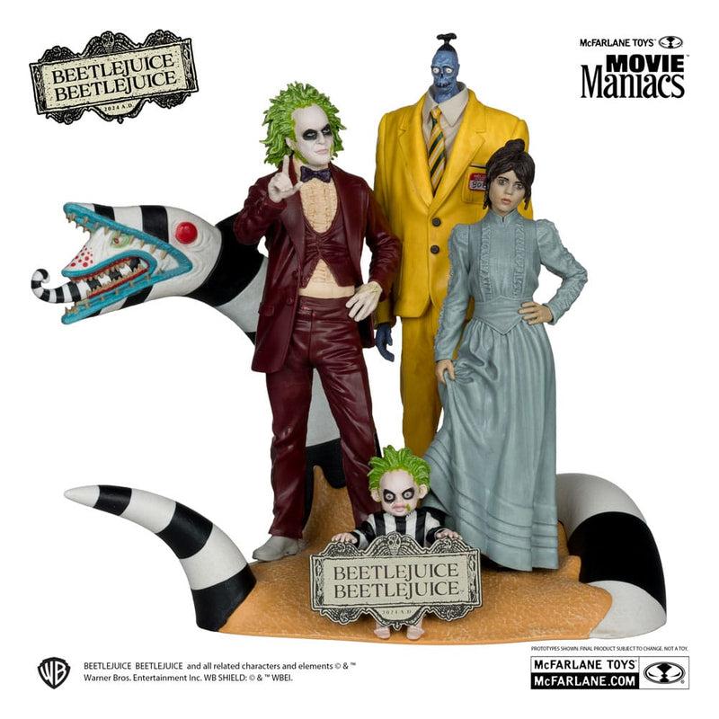 McFarlane Beetlejuice Movie Maniacs Four Pack Figures, packaging shot