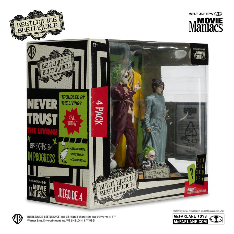 McFarlane Beetlejuice Movie Maniacs Four Pack Figures, in display