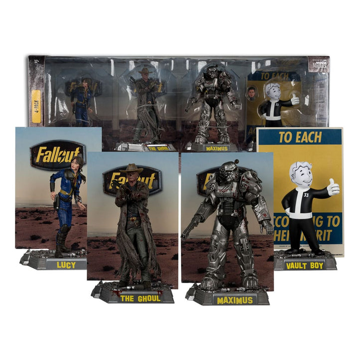 McFarlane Fallout Movie Maniacs 6" Figure Limited Edition Four-Pack Lucy, Maximus, The Ghoul & Vault Boy