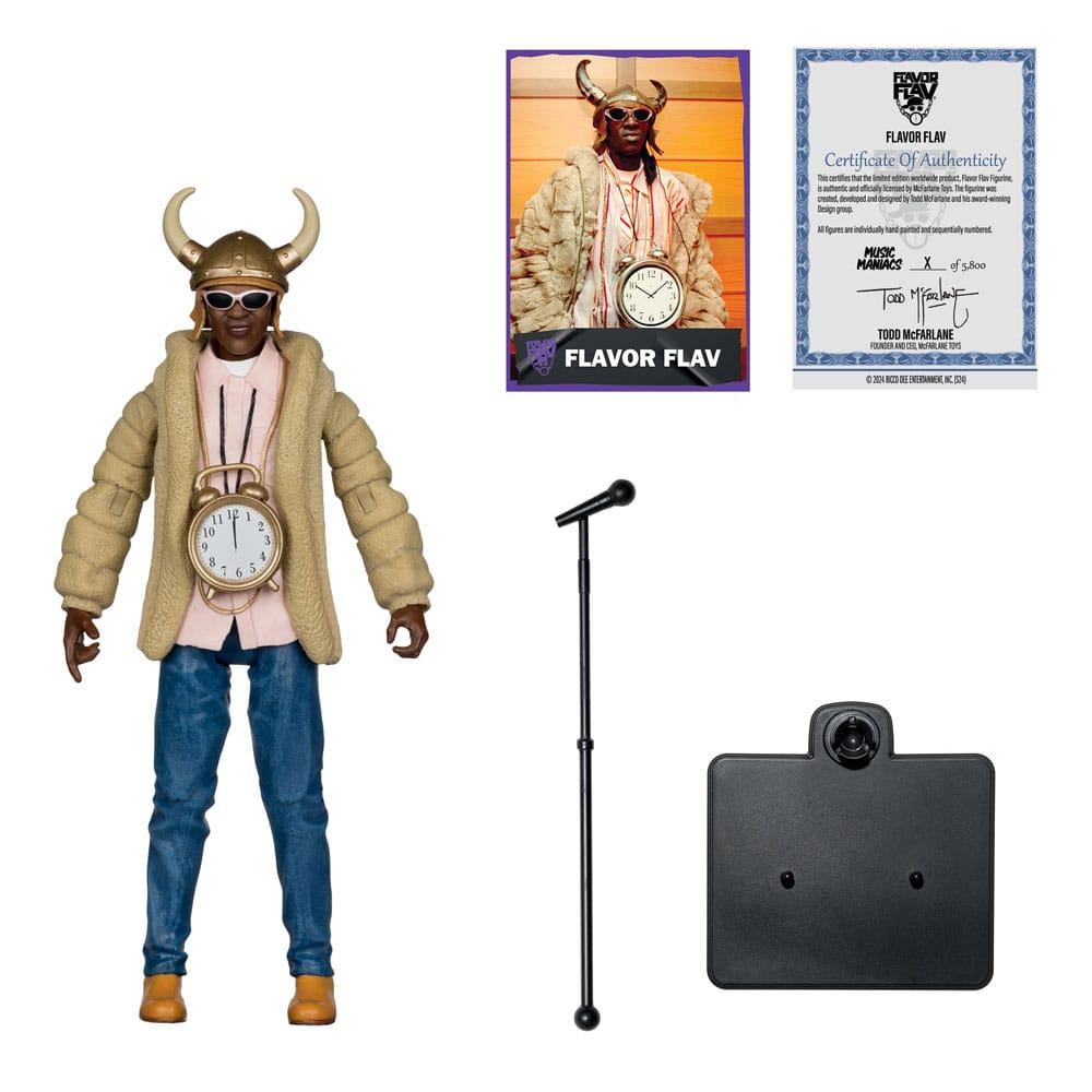 Music Maniacs Hip Hop Flavor Flav 6.3" Scale Action Figure