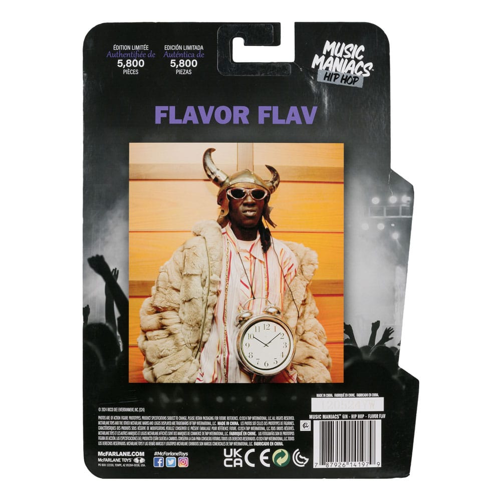 Music Maniacs Hip Hop Flavor Flav 6.3" Scale Action Figure