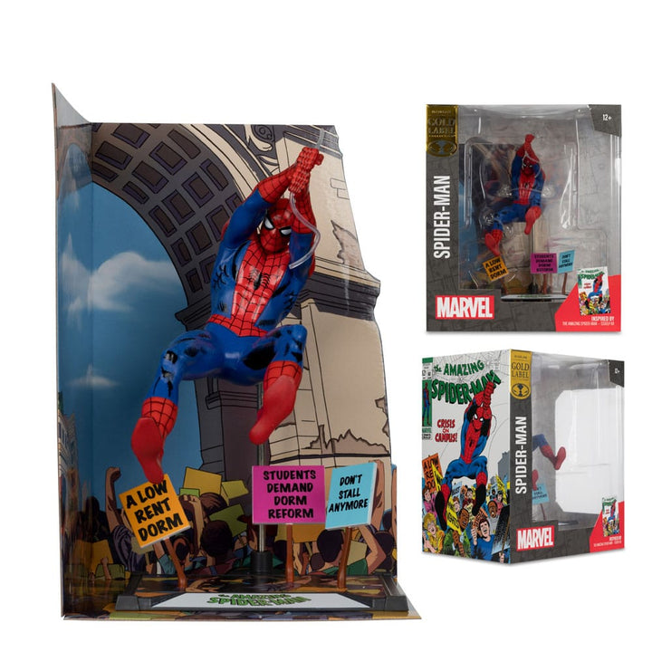 McFarlane Marvel Spider-Man 1:10th Scale Collectible with Scene Gold Label (The Amazing Spider-Man #68)