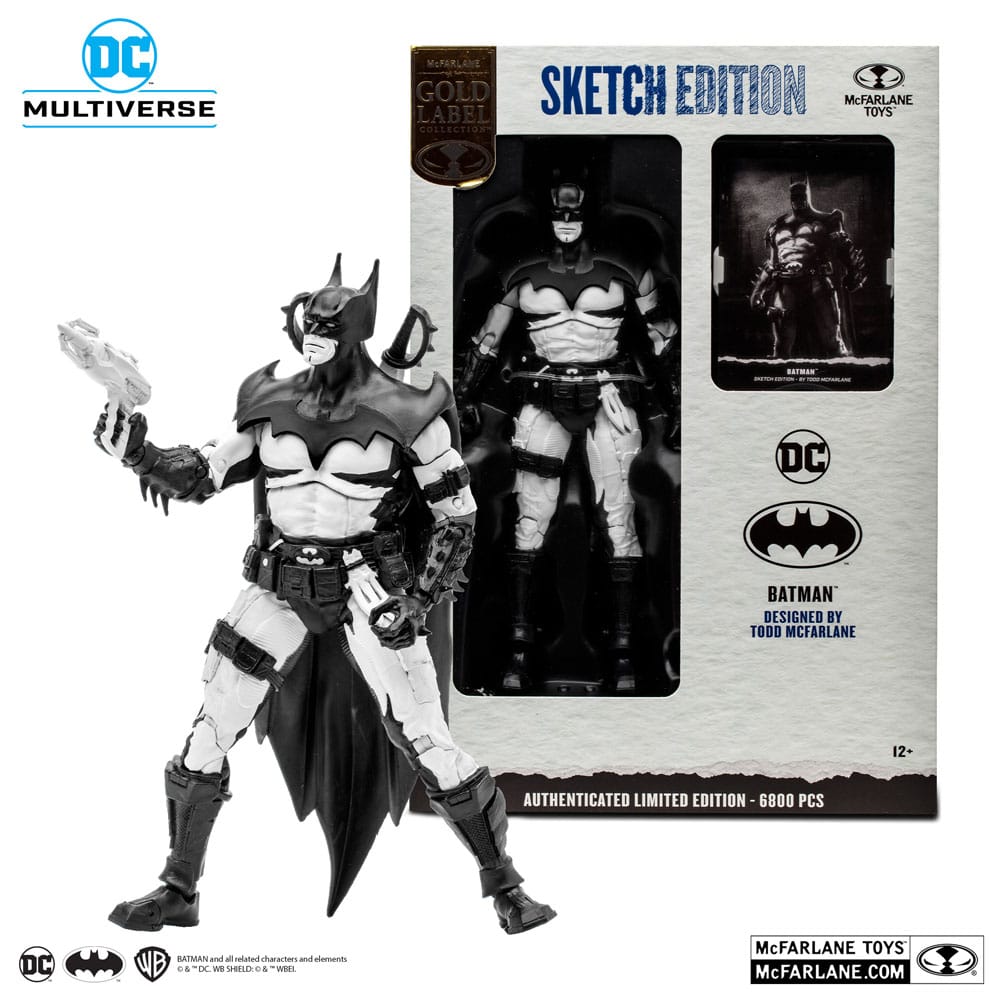 DC Multiverse Batman Sketch Edition Gold Label Figure
