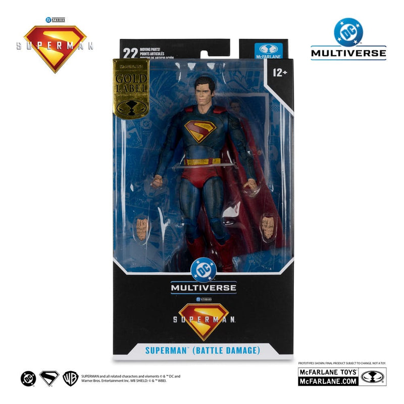 McFarlane DC Superman (2025) Superman (Battle Damaged) Gold Label 7" Action Figure, in display
