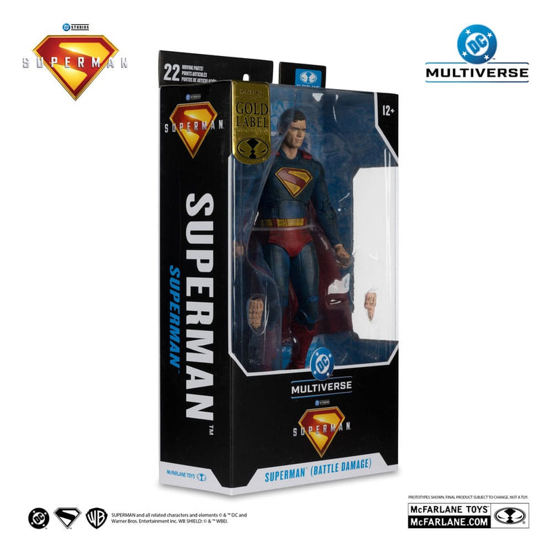 McFarlane DC Superman (2025) Superman (Battle Damaged) Gold Label 7" Action Figure, size reference
