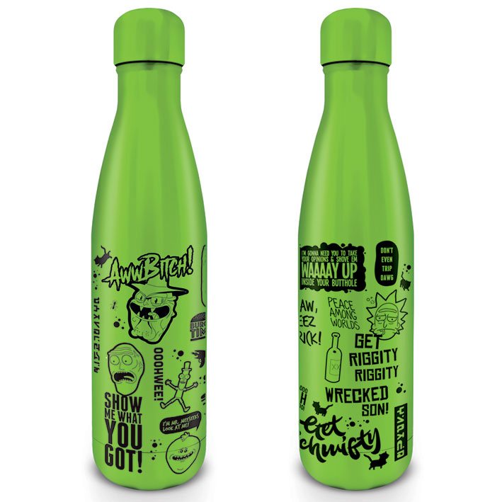 Rick and Morty Quotes Drink Bottle