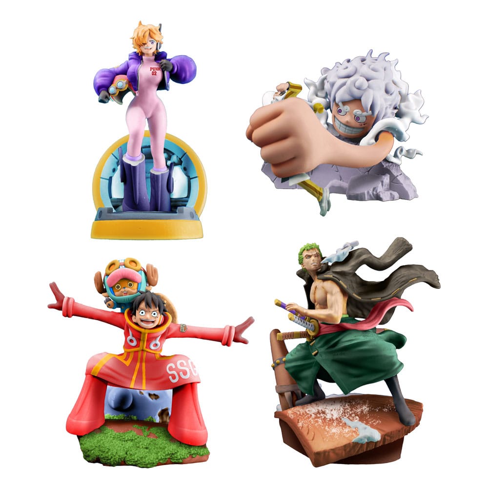 One Piece Logbox Re Birth Egghead Petitrama PVC Mini Statue Set 9 cm