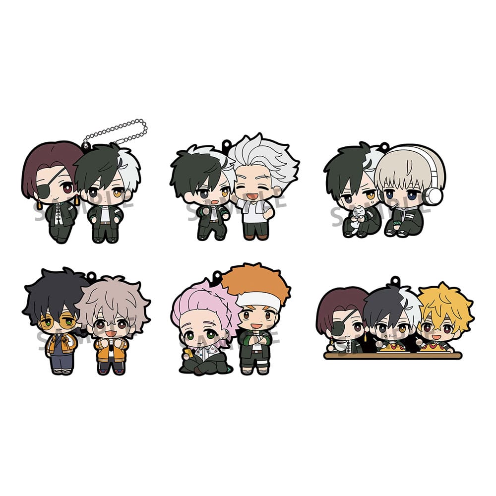 Buddycolle Rubber Mascot Wind Breaker Rubber Charms 7 cm Set of 6