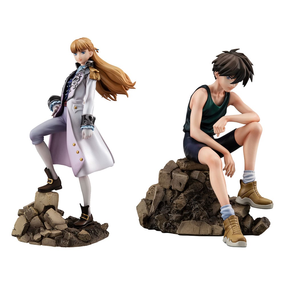 Mobile Suit Gundam Wing Heero Yuy Relena Peacecraft Alpha x Omega PVC Statue Set 30th Anniversary 14CM